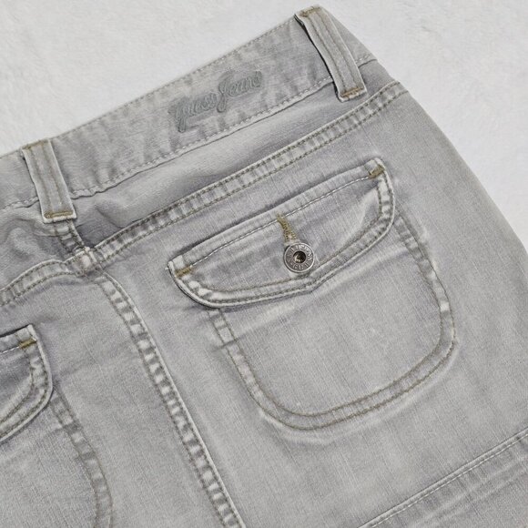Guess ✦ Y2K Stretch Denim Mini Skirt ✦ Gray Wash Front Pockets Jean Sz 26 NWOT - Picture 5 of 9